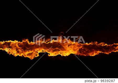 Blazing flames on black background 9639287