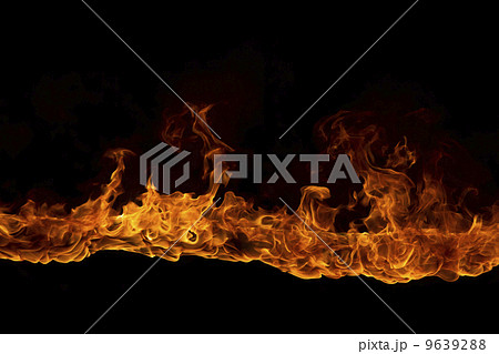 Blazing flames on black background Blazing flames on black background 9639288