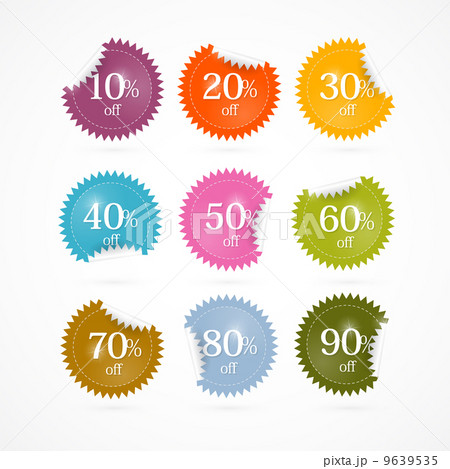Colorful Vector Discount Stickers, Labels Colorful Vector Discount Stickers, Labels 9639535