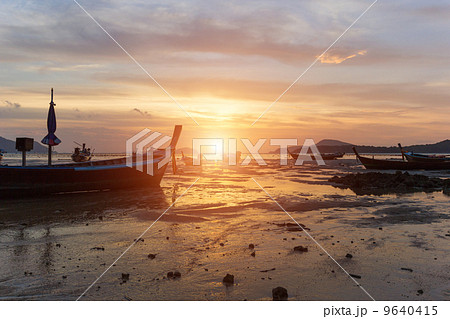 Beautiful sunrise in Rawai on the island of Phuket Beautiful sunrise in Rawai on the island of Phuket 9640415