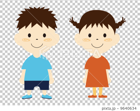 5歳幼児男女笑顔　幼稚園児子ども 9640634