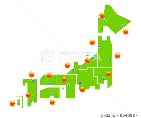 全国のお天気のイラスト素材