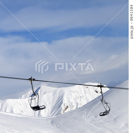 Chair lift at ski resort Chair lift at ski resort 9641584
