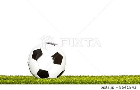 soccer ball on grass. Isolated soccer ball on grass. Isolated 9641843