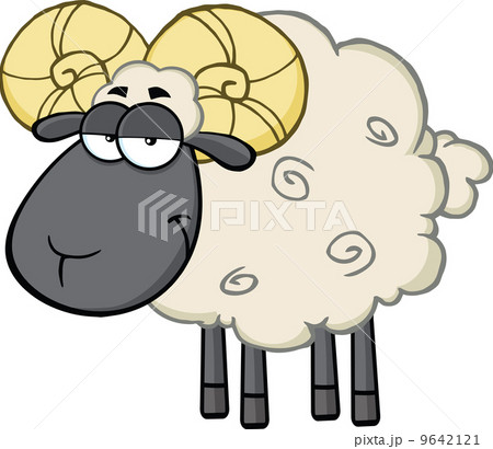 Cute Black Head Ram Sheep Cartoon Mascot Character Cute Black Head Ram Sheep Cartoon Mascot Character 9642121