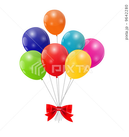 Color Glossy Balloons Background Vector Illustration 9642280