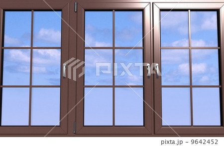 Sky seen through an wooden window 9642452