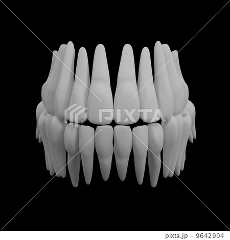 3d human red teeth - front view 9642904