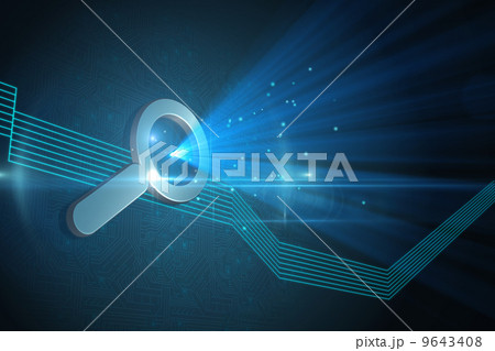 Shiny magnifier on black background Shiny magnifier on black background 9643408