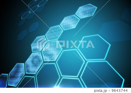 Black background with shiny hexagons Black background with shiny hexagons 9643744