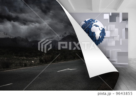Stormy background over picture of earth Stormy background over picture of earth 9643855
