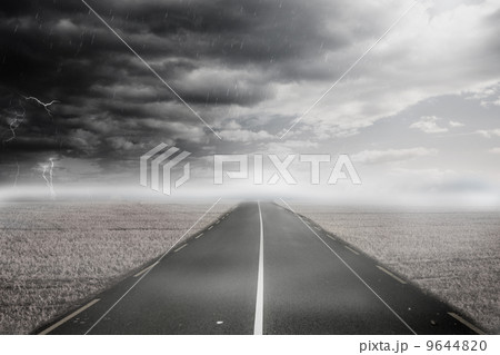 Stormy landscape with street 9644820