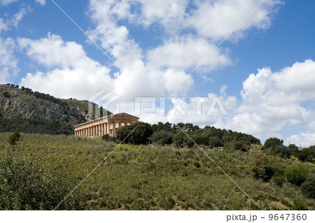 summer landscape with ancient temple 9647360