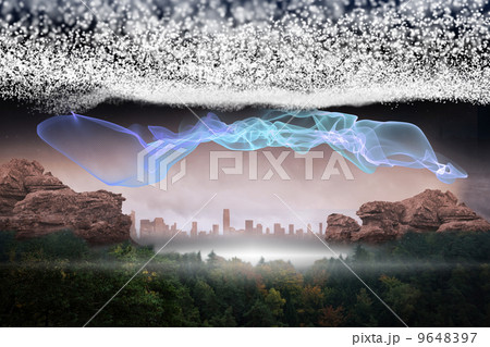 Bright stars of energy over landscape Bright stars of energy over landscape 9648397