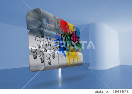 Idea graphic on abstract screen in room 9648678