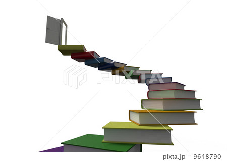 Steps made out of books with open door Steps made out of books with open door 9648790