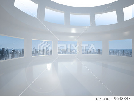 Bright white room with windows Bright white room with windows 9648843