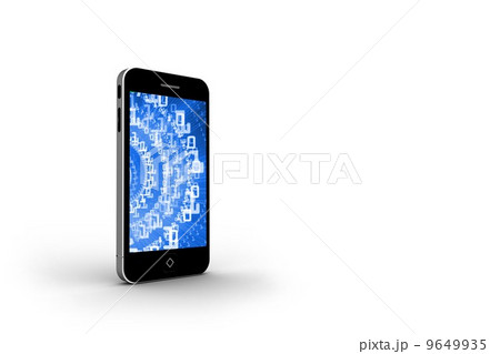 Binary code on smartphone screen Binary code on smartphone screen 9649935