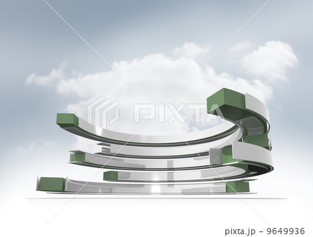 Green and white structure in the sky Green and white structure in the sky 9649936