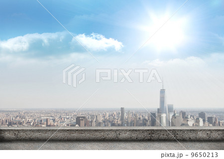 Balcony overlooking city 9650213