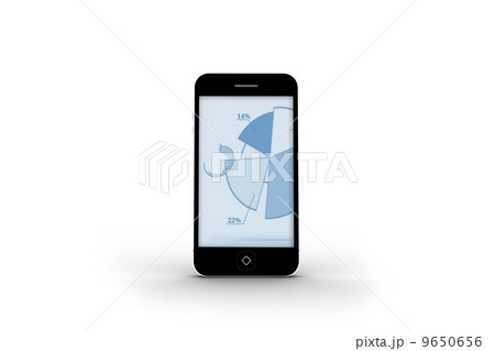 Pie chart on smartphone screen 9650656