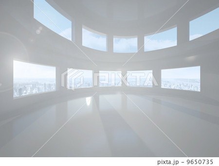 Bright white room with windows Bright white room with windows 9650735