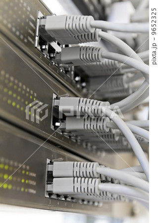 Patch Panel server rack with gray cords 9652325