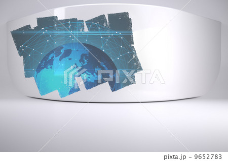 Display on wall showing global graphic 9652783