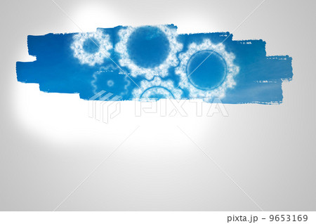 Display on wall showing cog and wheel 9653169