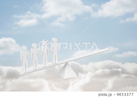 White human resource scales in clouds 9653377