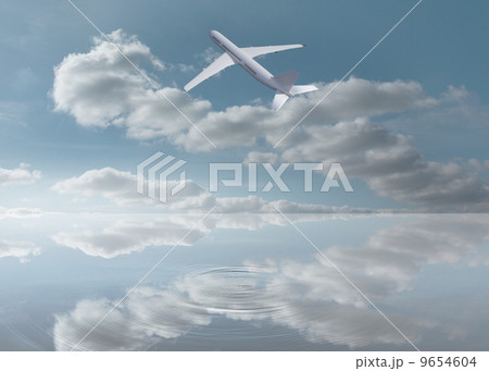 Composite image of peaceful water and sky 9654604