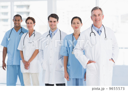 Portrait of doctors in a row at hospital 9655573