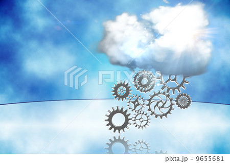 Cloud with cogs and wheels Cloud with cogs and wheels 9655681