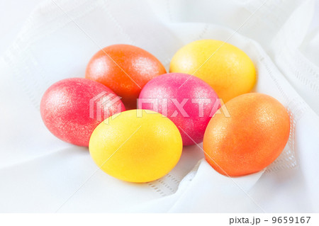 easter eggs on the napkin 9659167
