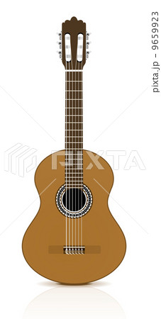 Classical guitar on white background. 9659923