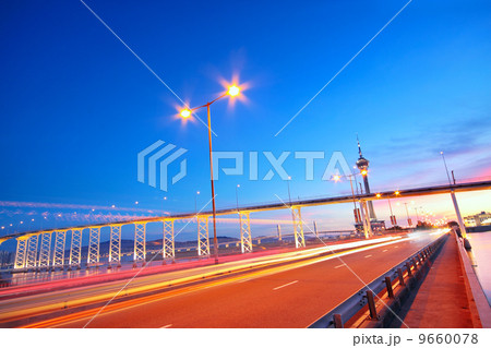 highway under the bridge in macao 9660078