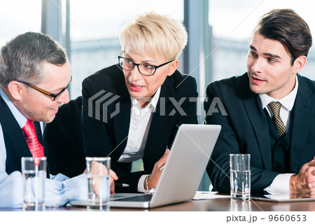 Business - meeting in office, people working with document 9660653