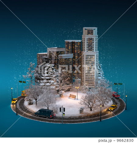 Night winter cityscape 9662830