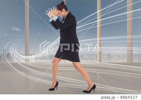 Composite image of angry businesswoman gesturing Composite image of angry businesswoman gesturing 9664527