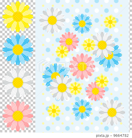 花のイラストカットデザインイメージ 9664782
