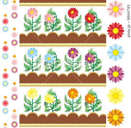 咲く花萎れる花イラストカットデザインイメージ 9664783