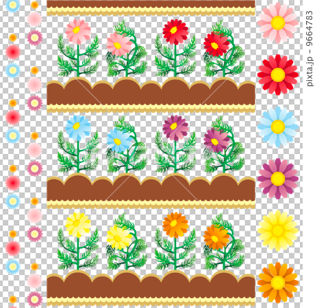 咲く花萎れる花イラストカットデザインイメージ 9664783