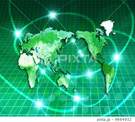 緑の世界地図とインターネット 9664932