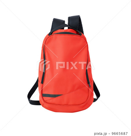 Red backpack isolated with path Red backpack isolated with path 9665687