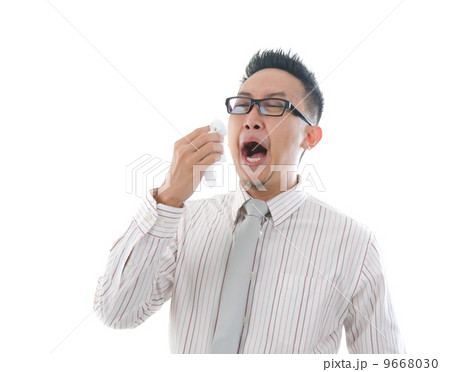 asian business man having a sick flu asian business man having a sick flu 9668030