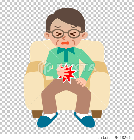 腹痛のシニア男性 9668266