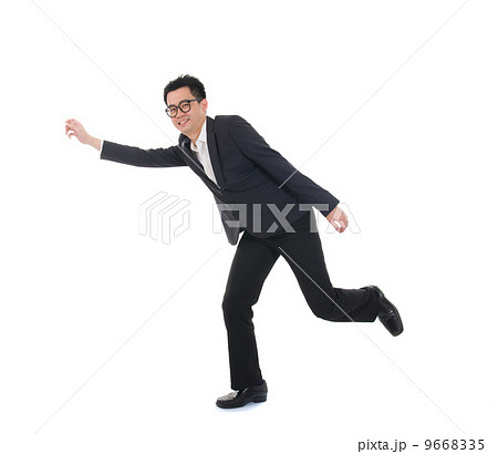 chinese asian business success male jumping in joy with isolated chinese asian business success male jumping in joy with isolated 9668335