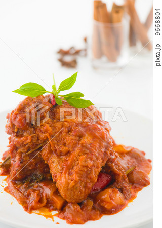 curry chicken, indian cuisine with traditional food items on bac curry chicken, indian cuisine with traditional food items on bac 9668804