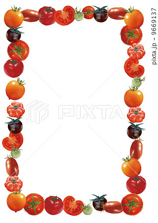 トマトのイラスト枠のイラスト素材