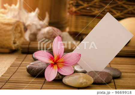 tropical spa with frangipani flowers 9669918